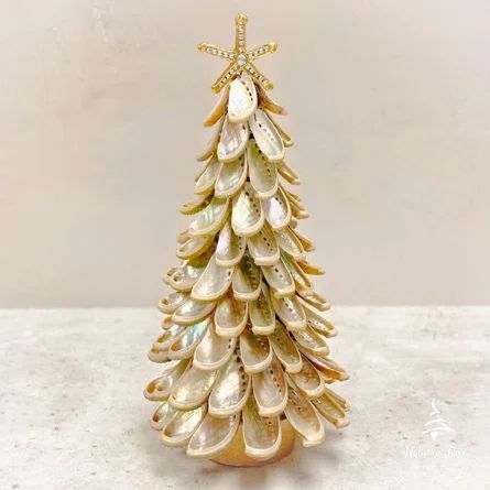 Handmade Coastal Themed Christmas Tree with Abalone Shells | Wayfair North America