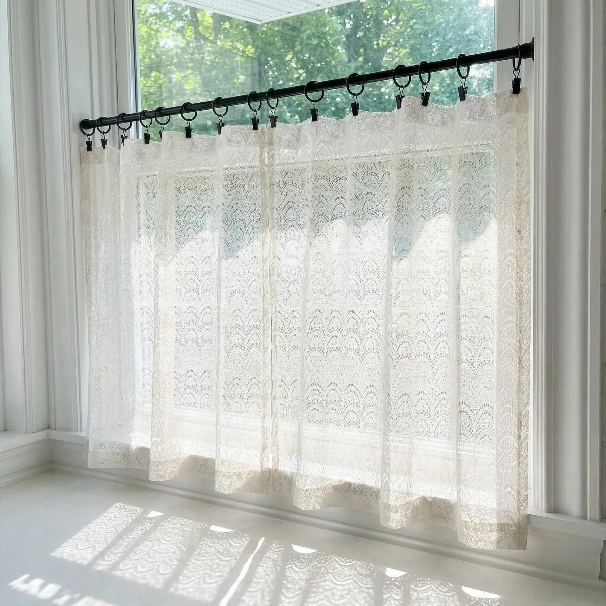 Juliette Rhythmic Ripple Lace Cafe Curtains | Curtarra