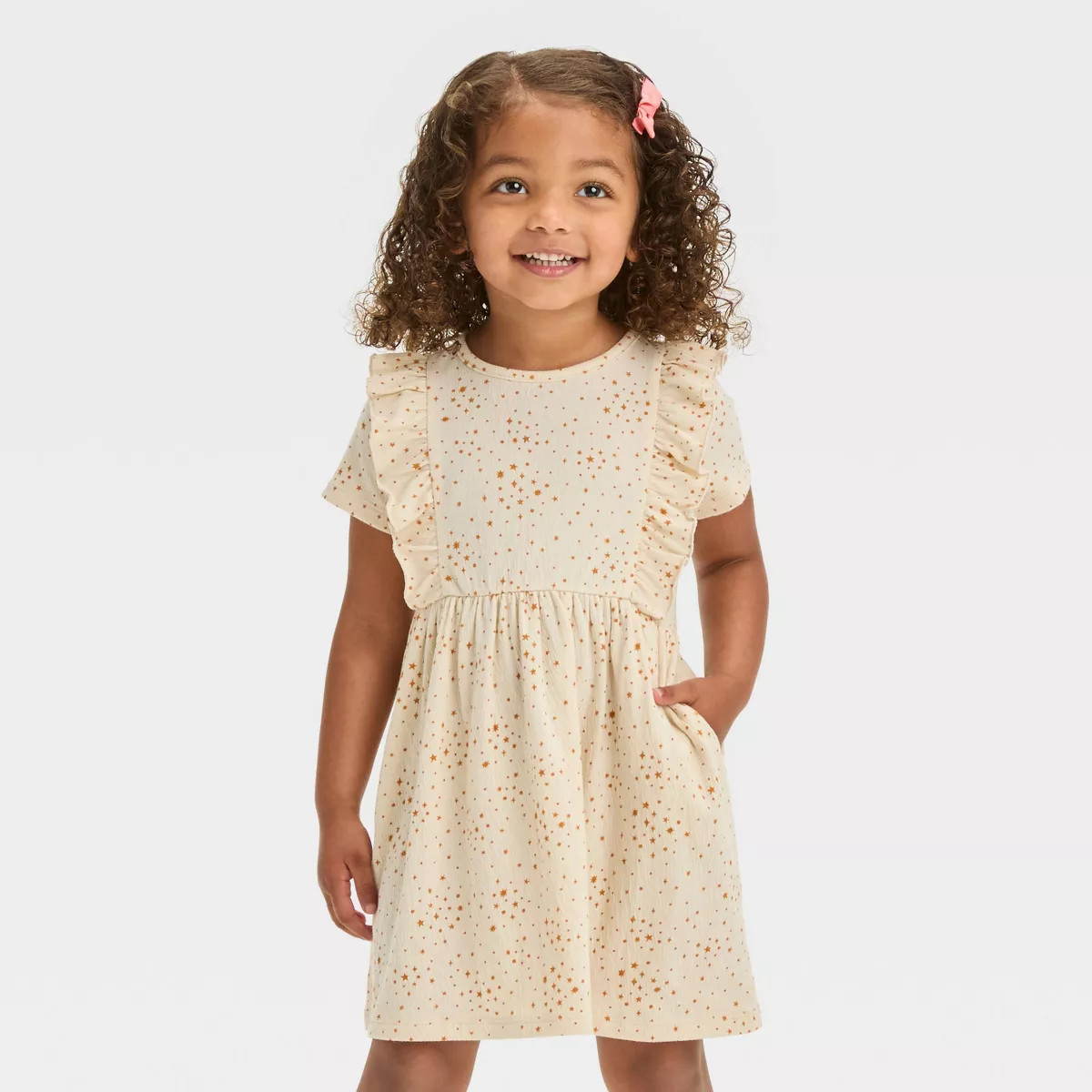 Toddler Girls' Knit Pucker Printed Short Sleeve Dress - Cat & Jack™ | Target