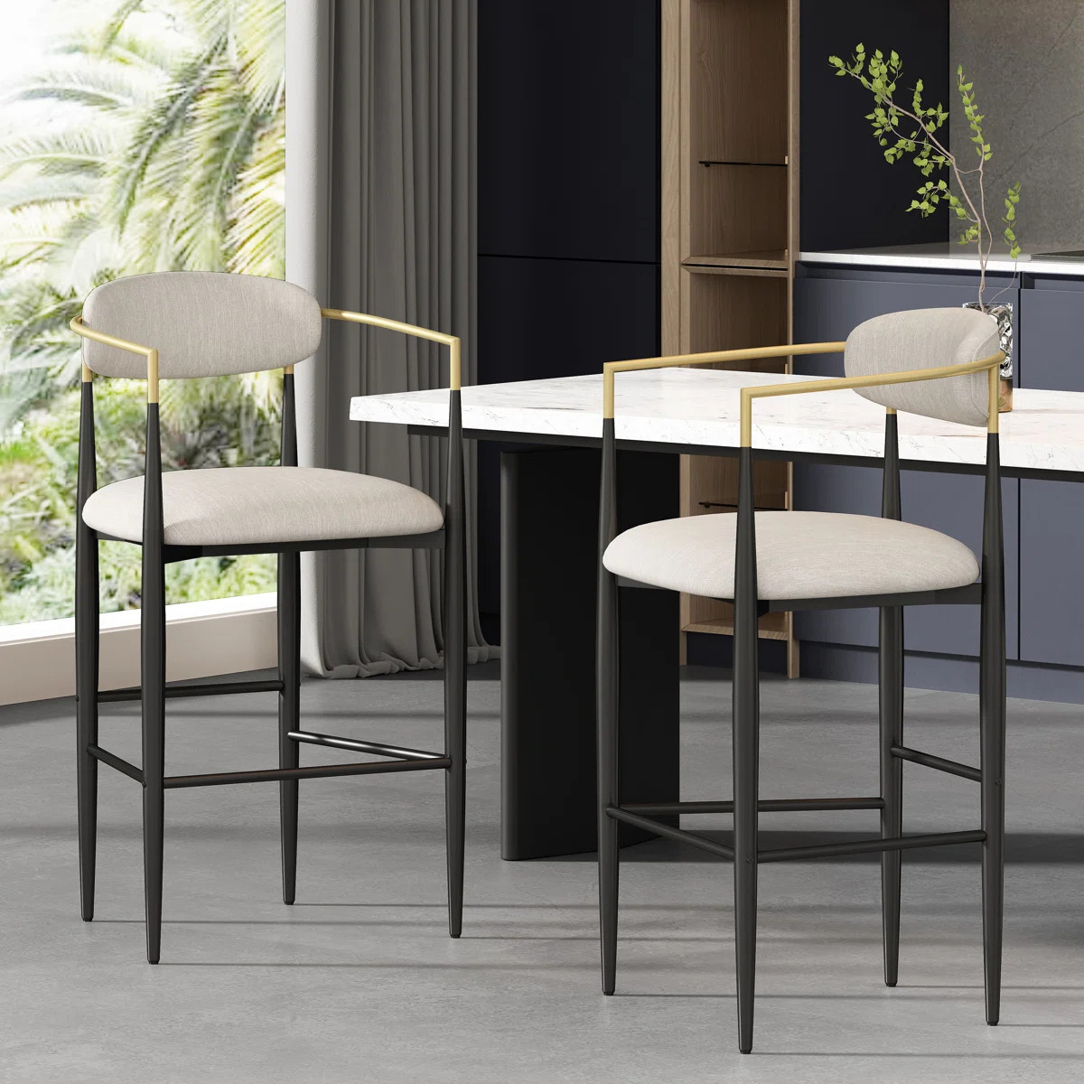 Amen Upholstered Bar Stools (Set of 2) | Wayfair North America