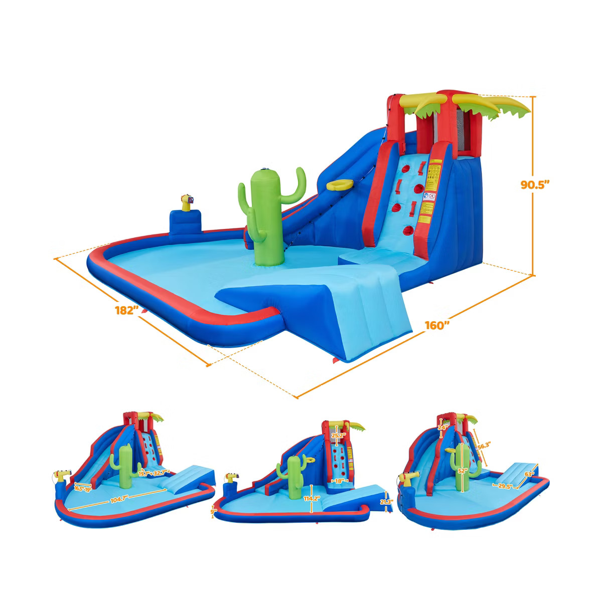 Yaheetech Inflatable Water Slide For Backyard, Splash Pool & Water Cannon & Ring Toss & Basketbal... | Target
