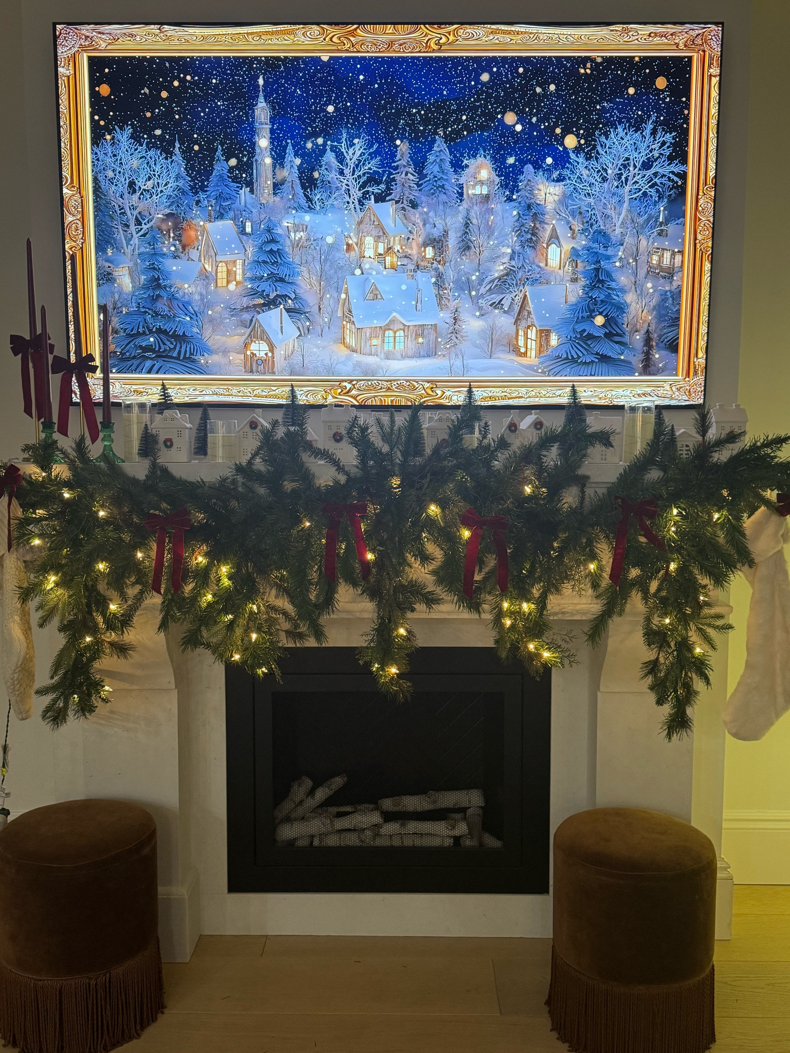 Holiday mantel is complete with this amazing garland! 