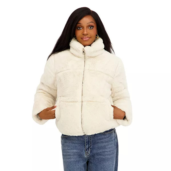 Juniors' madden girl Faux Leather Puffer Jacket | Kohl's