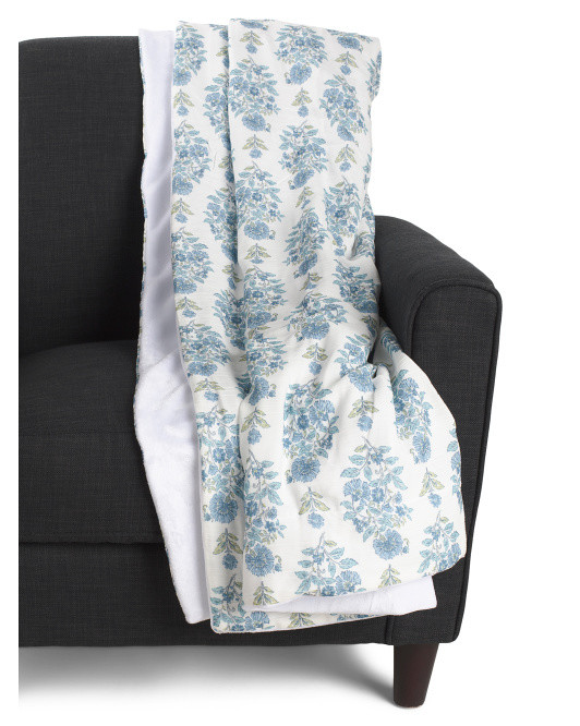 Blossom Floral Stamp Gauze Throw | TJ Maxx