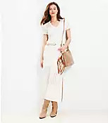 Pointelle V-Neck Midi Sweater Dress | LOFT