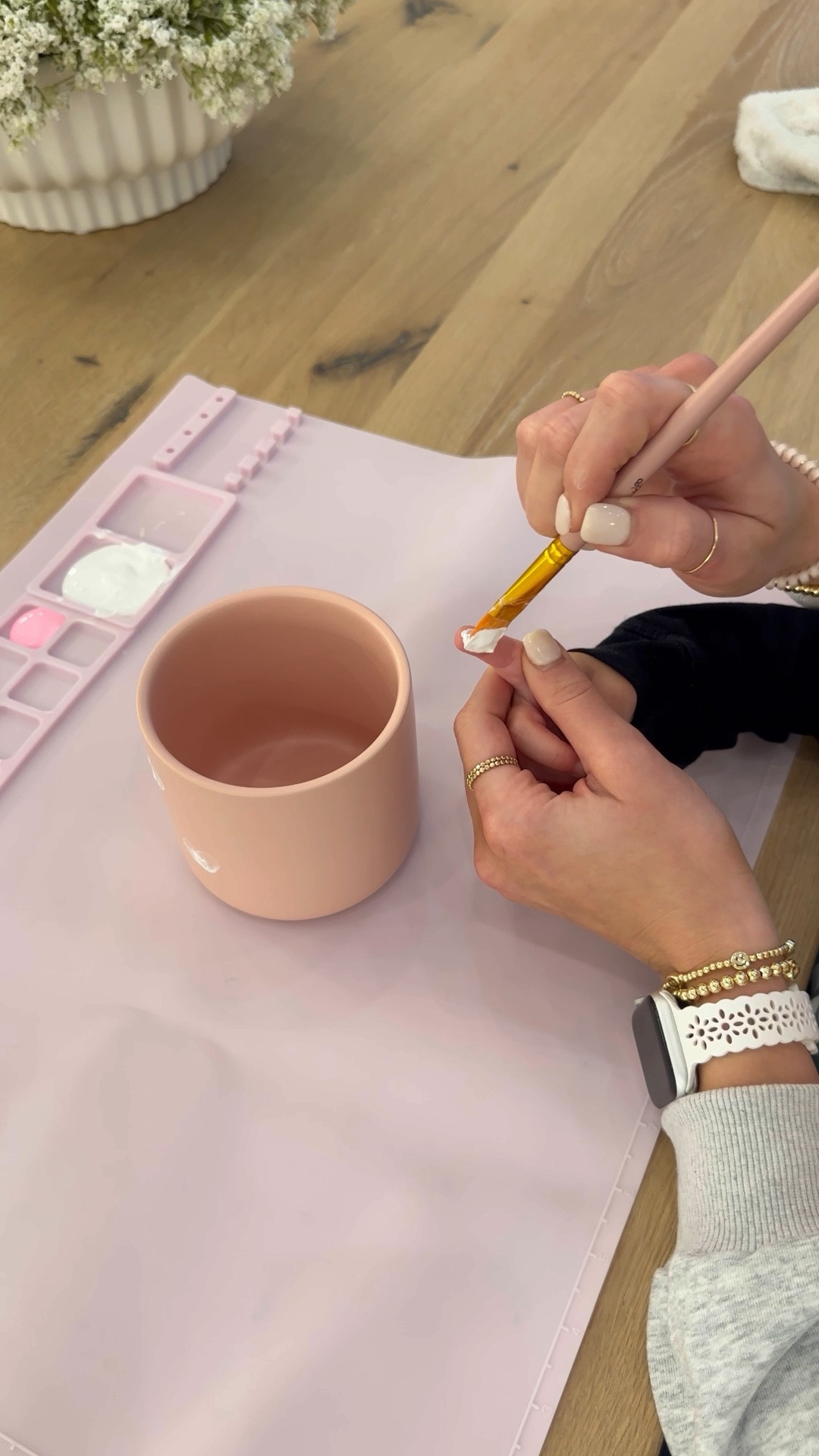 Kids homemade gift idea | heart fingerprint flower pot for grandma! Love that you could do this for Mother’s Day or even her birthday! 

#LTKBaby #LTKKids #LTKParties