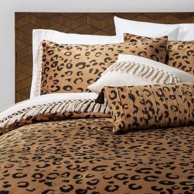Cassina Leopard Velvet Comforter Set Brown - Opalhouse™ | Target