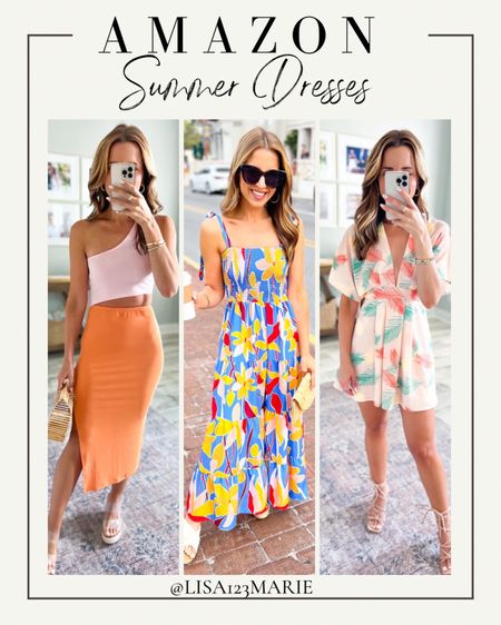 Amazon summer dresses. Summer outfits. Resort wear. Vacation dress. Vacation outfit. Honeymoon outfit. Cruise outfit. Resort dress. 

Left: XS
Middle: Small + bump friendly 
Right: XS

#LTKunder50 #LTKtravel #LTKshoecrush