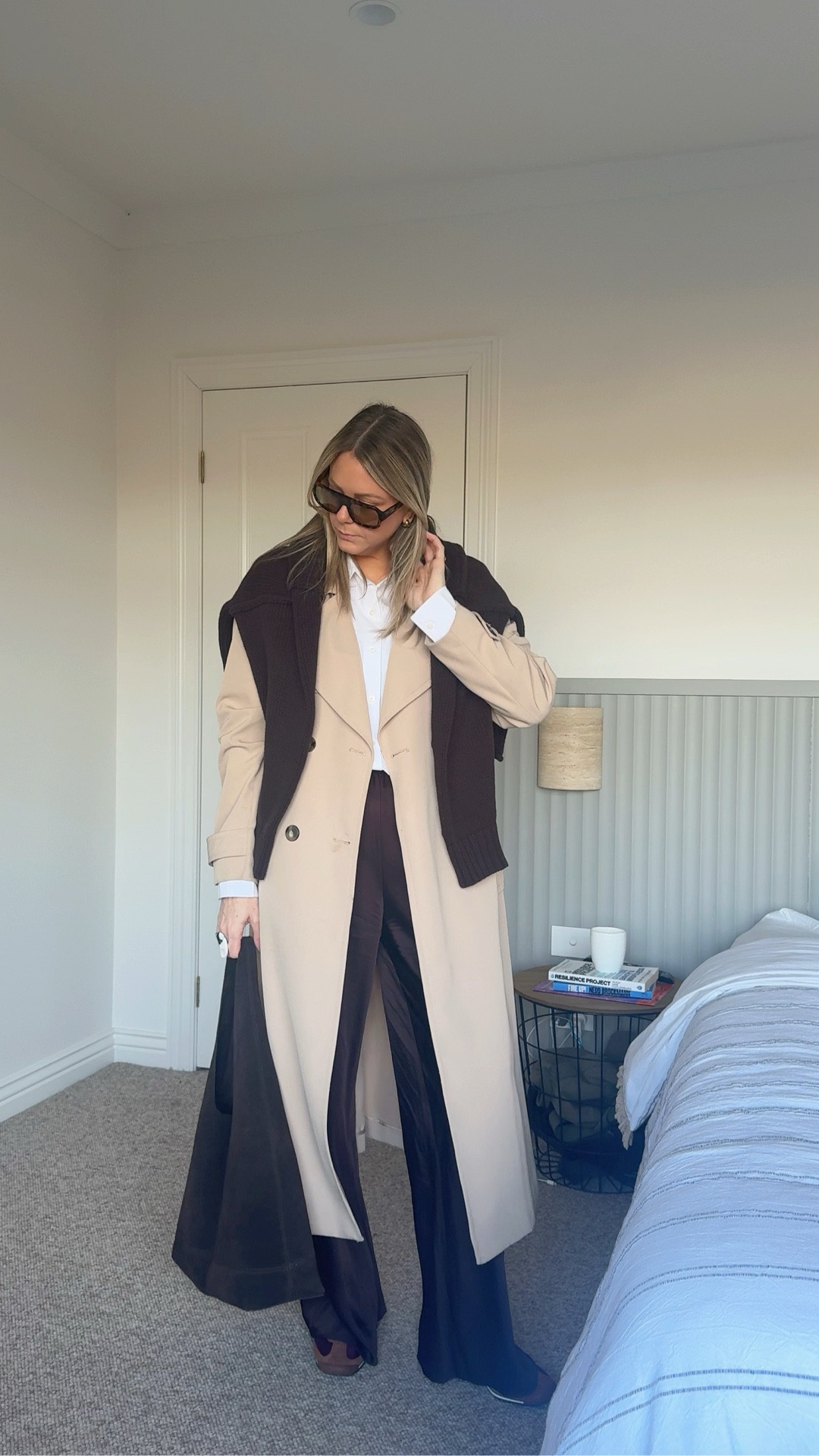 Another day at work in my favourite witchery pants. I sized down to a 10 as I found they ran big! I’m also wearing a medium in the knit, and XL in the shirt and a 14 in the trench x

#LTKaustralia #LTKwinter #LTKworkwear