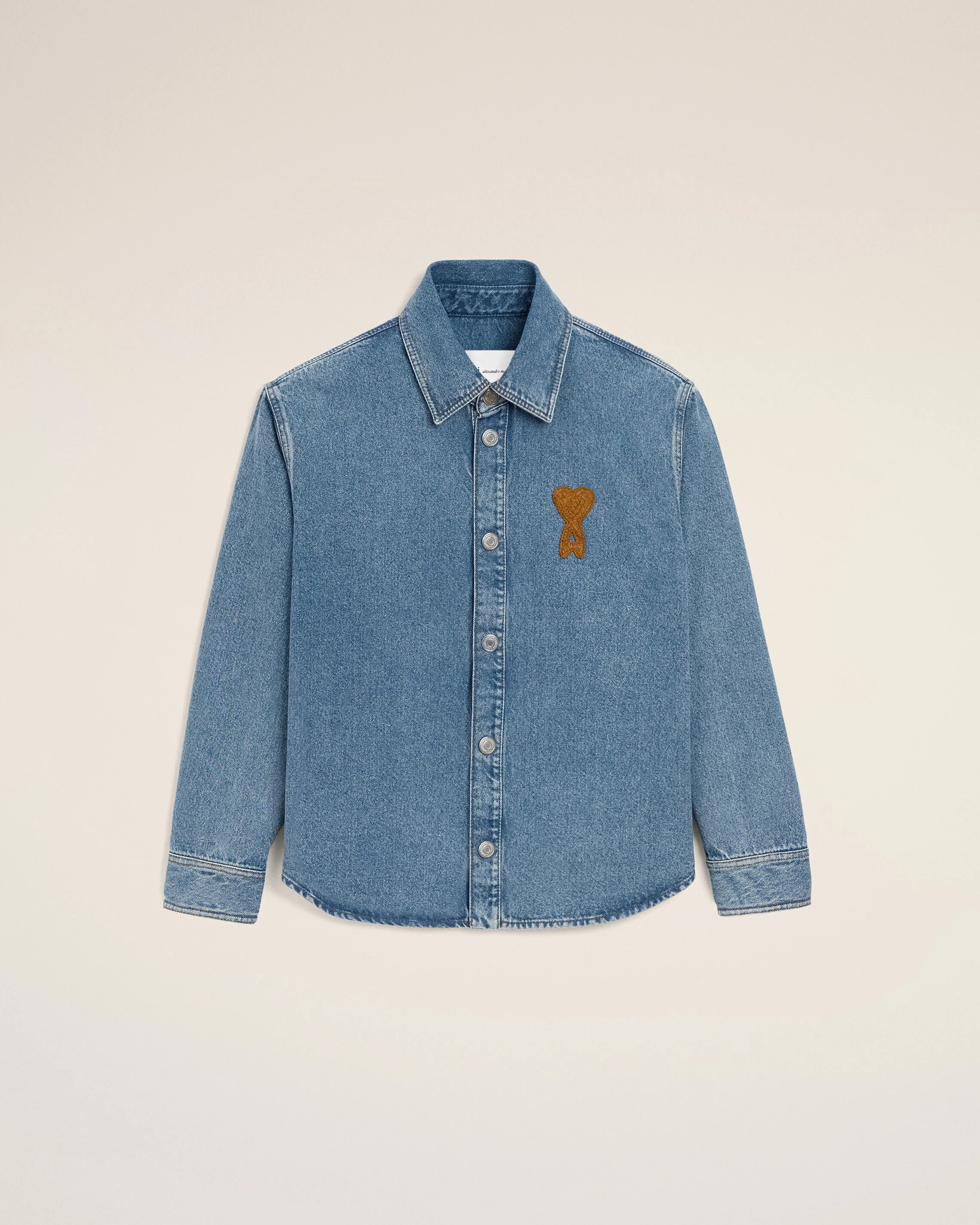 USED BLUE Blue Cotton Knitted Ami De Coeur Overshirt | Ami Paris | AMI Paris FR