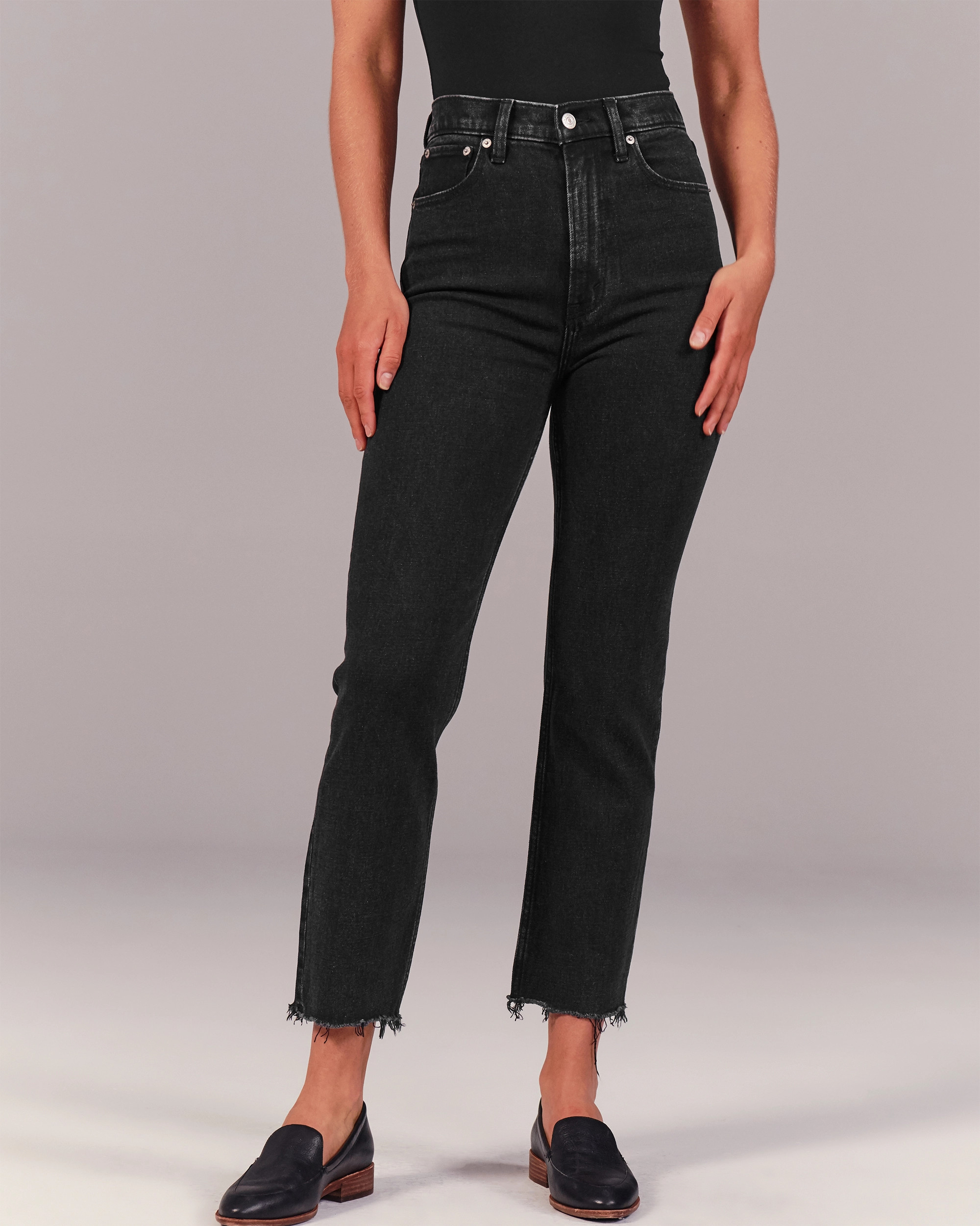 Ultra High Rise Ankle Straight Jeans | Abercrombie & Fitch (US)