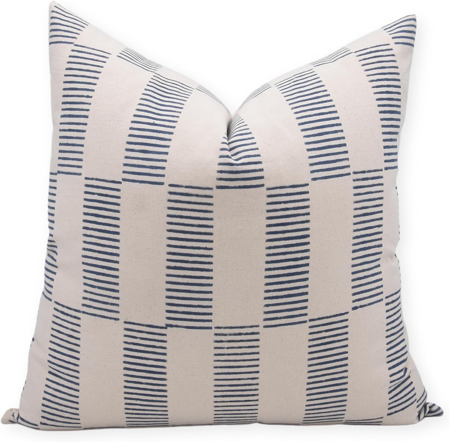 Fabritual Block Print Duck Canvas 14x14 Throw Pillow Covers, Handmade Vintage Pillow Covers for S... | Amazon (US)