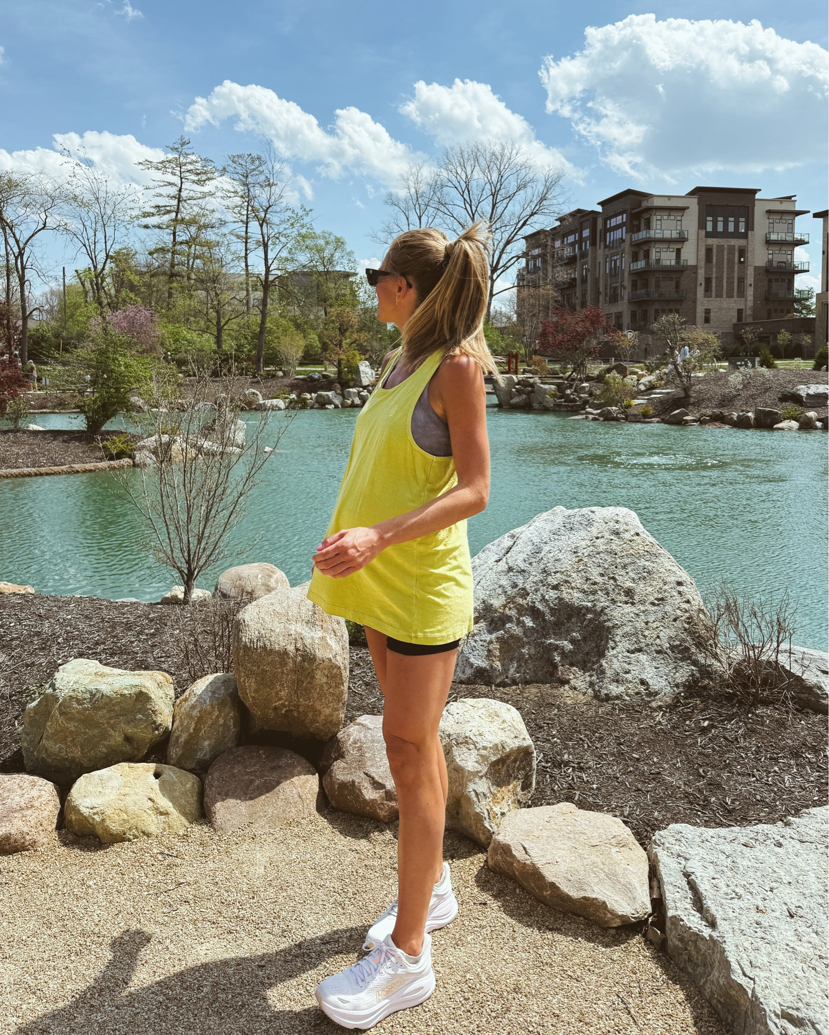 Walking outfit while pregnant
Size small in tank (runs oversized)
Sized up to large In biker shorts for pregnancy. They usually run tts when not pregnant 



Free people, FP movement, Hoka running 

#LTKBump #LTKmomlife #LTKfitnessgoals