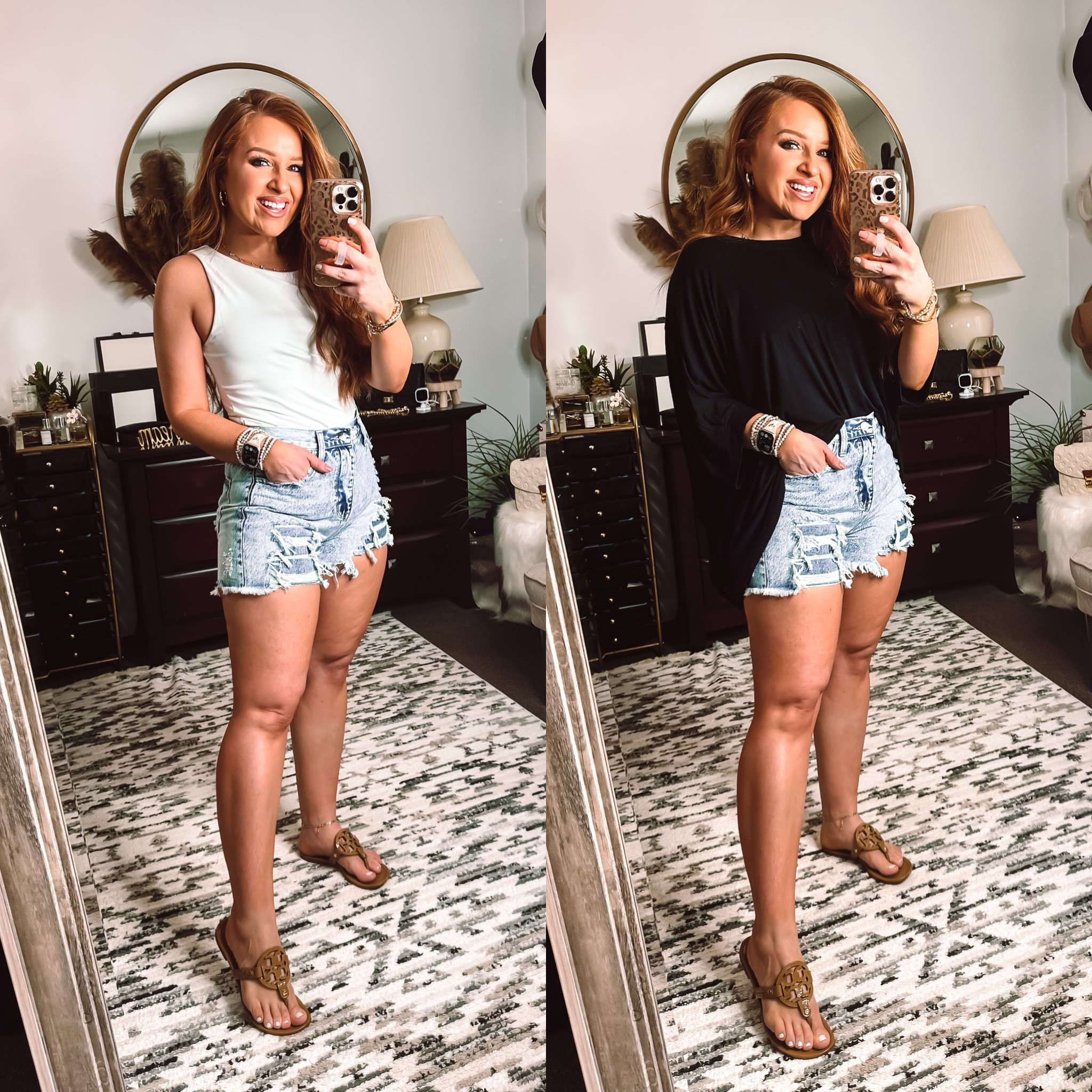 Pink Lily spring collection closet staples 
Code: February20 

Size medium white thick bodysuit 
Size small flowy black top 
Size medium acid wash distressed denim shorts (runs small) 

#LTKFind #LTKunder50 #LTKstyletip