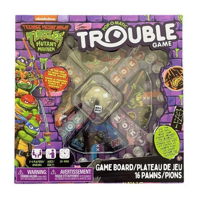 Forever Clever Teenage Mutant Ninja Turtles Mutant Mayhem Pop-O-Matic Trouble Board Game | Target