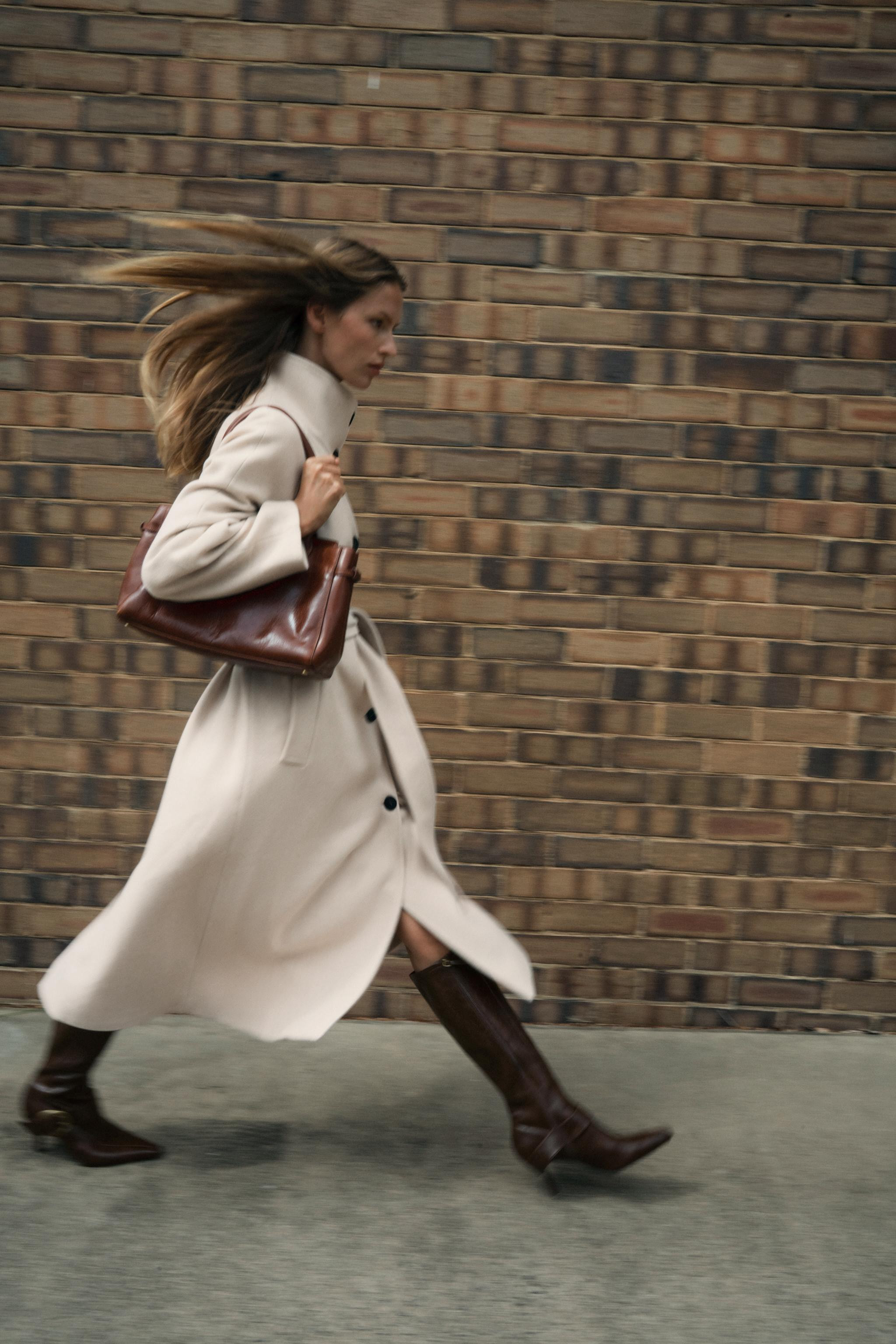 LONG WOOL COAT WITH HIGH NECK | Zara US