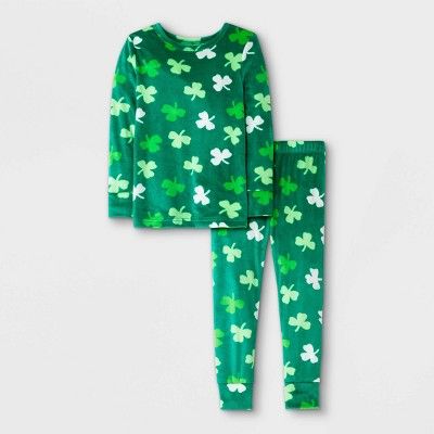 Toddler 2pc Leaf Snug Fit Pajama Set - Cat & Jack™ Green | Target