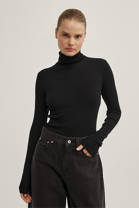 Fine High Neck Top | Witchery