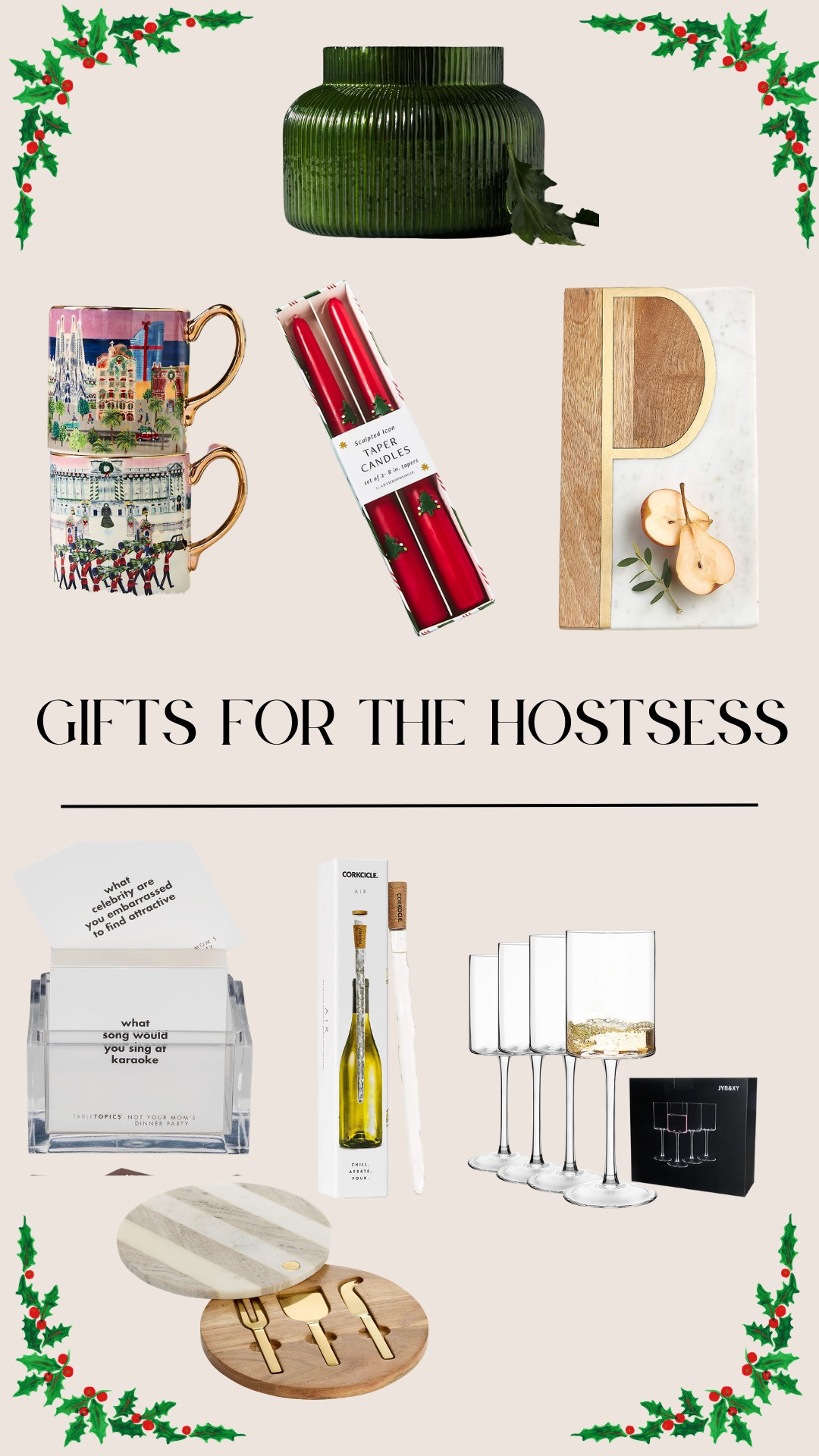 Gifts for the Hostess!

gift guide, hostess gift, candles, mugs, holiday hosting, wine glasses 

 #LTKGiftGuide #LTKHoliday #LTKFindsUnder100