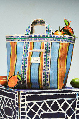 Maeve Striped Mesh Tote Bag | Anthropologie (US)