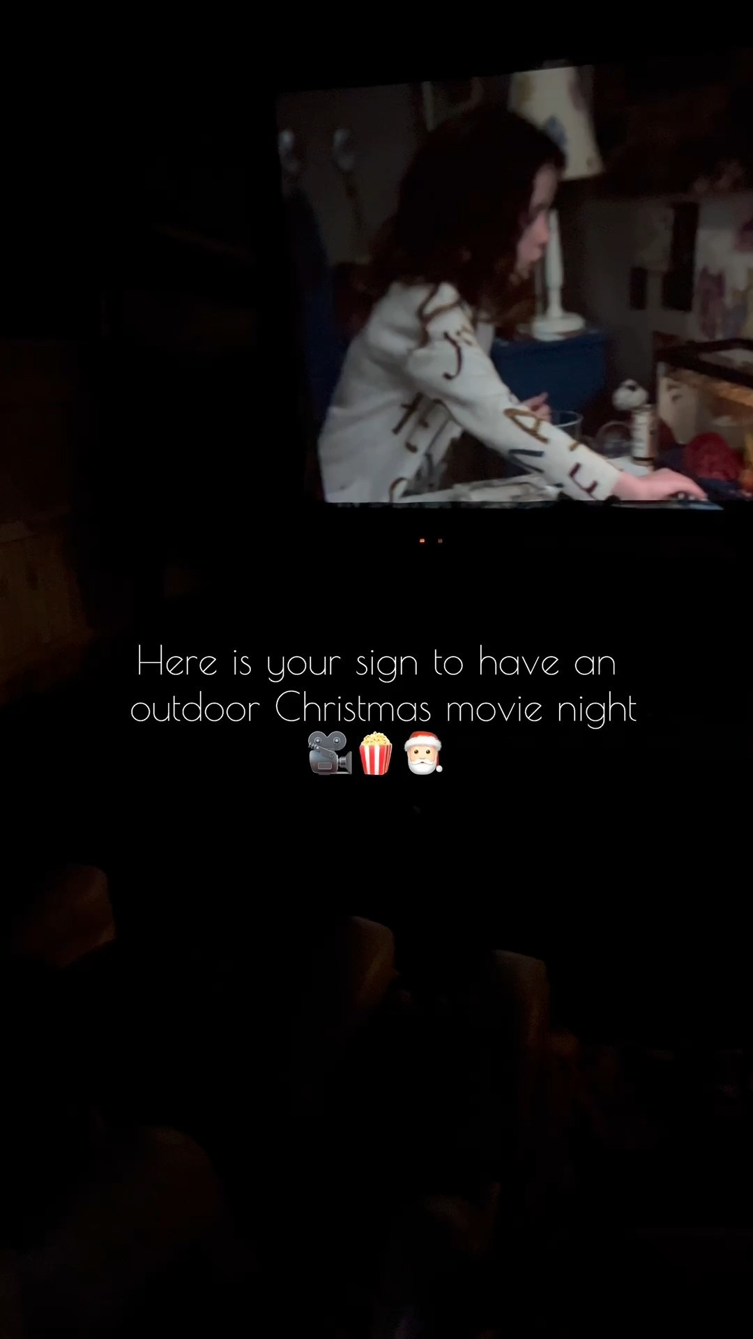 Cozy outdoor movie night 