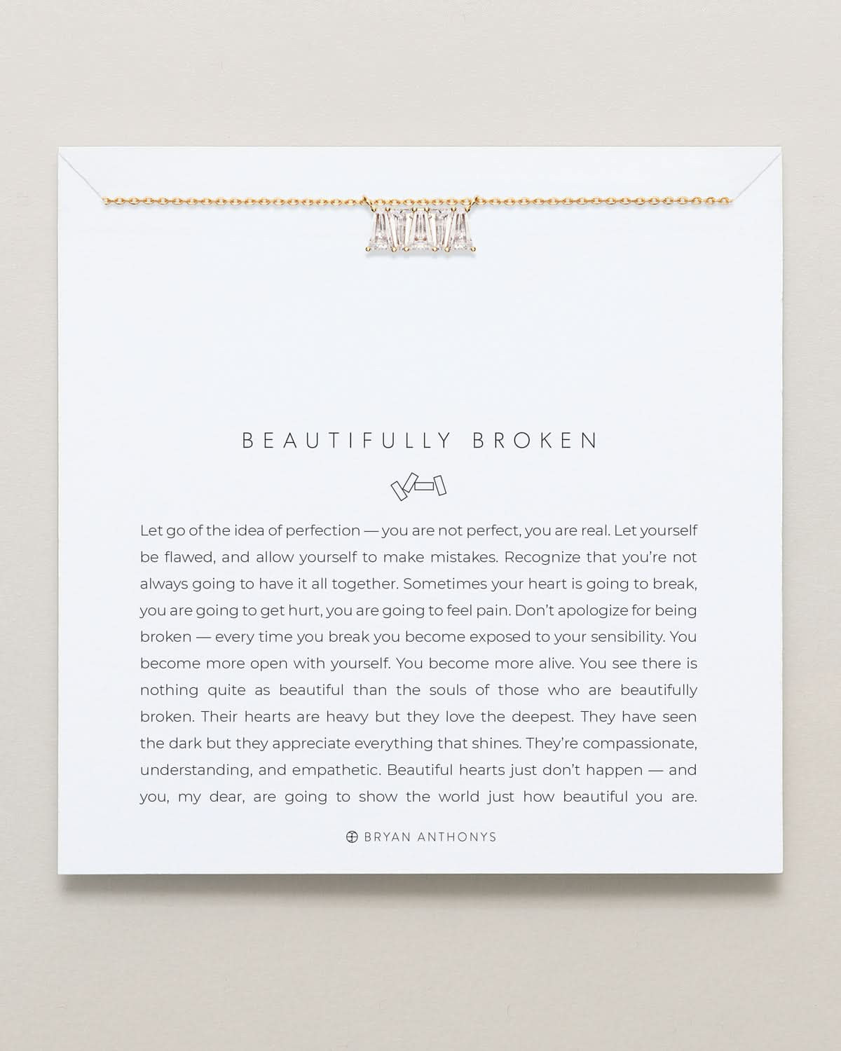 Beautifully Broken Baguette Dainty Necklace | Bryan Anthonys