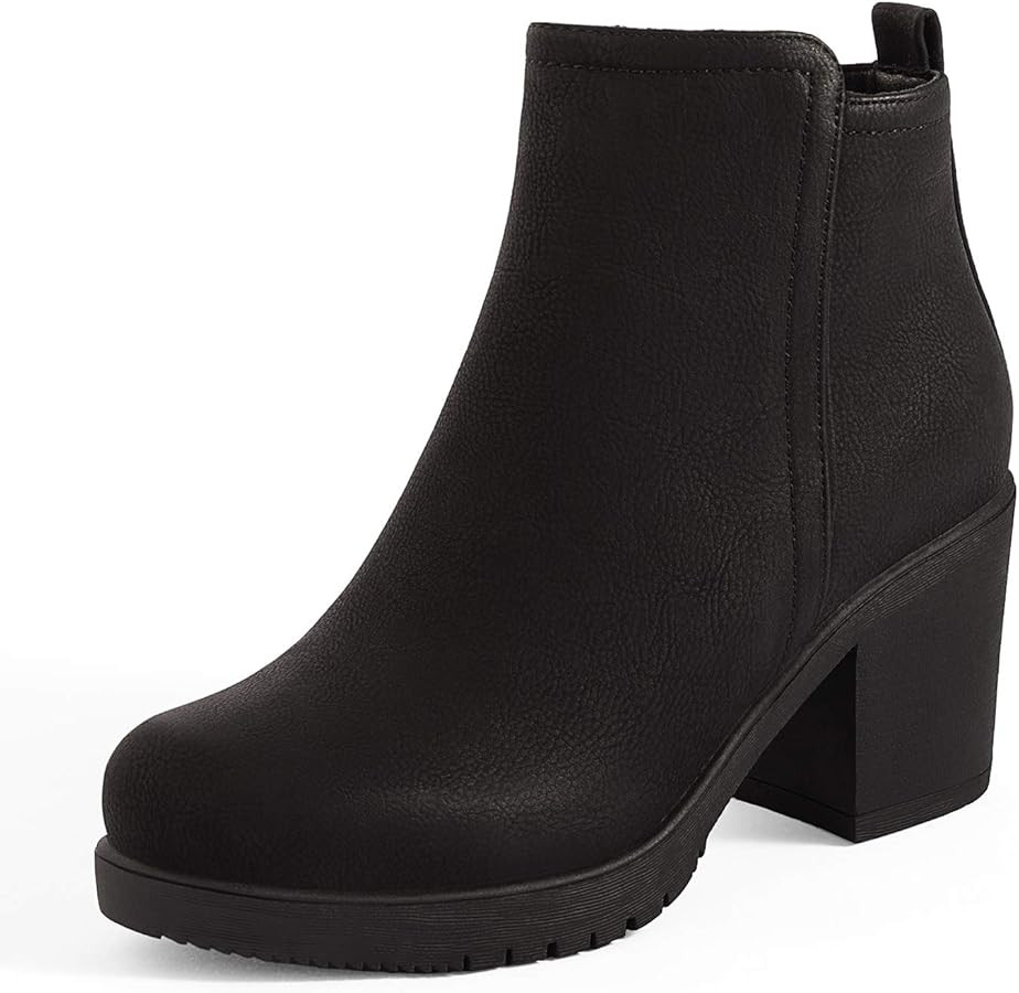 DREAM PAIRS Women's Ankle Boots Chunky Heel Platform Fall Heeled Short Booties Shoes | Amazon (US)