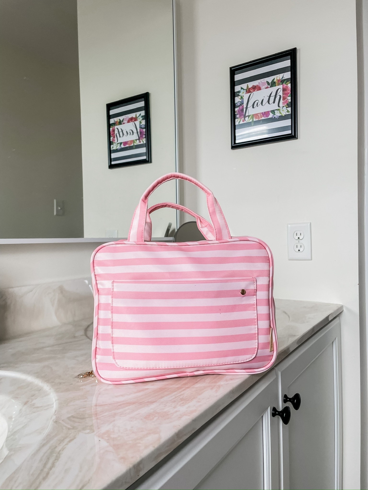 Last minute gift for your travel buddy - cute striped toiletry bag 

#LTKGiftGuide #LTKTravel #LTKHoliday