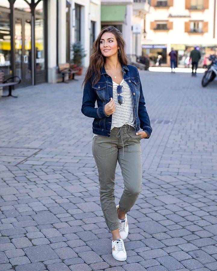 Twill Sueded Olive Joggers | Grace and Lace