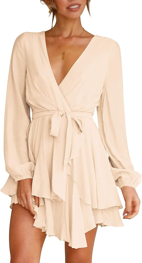 Cosonsen Women's Long Sleeve Mini Skater Dress       
Material: Polyester 

Occasion: Vacation, C... | Amazon (US)