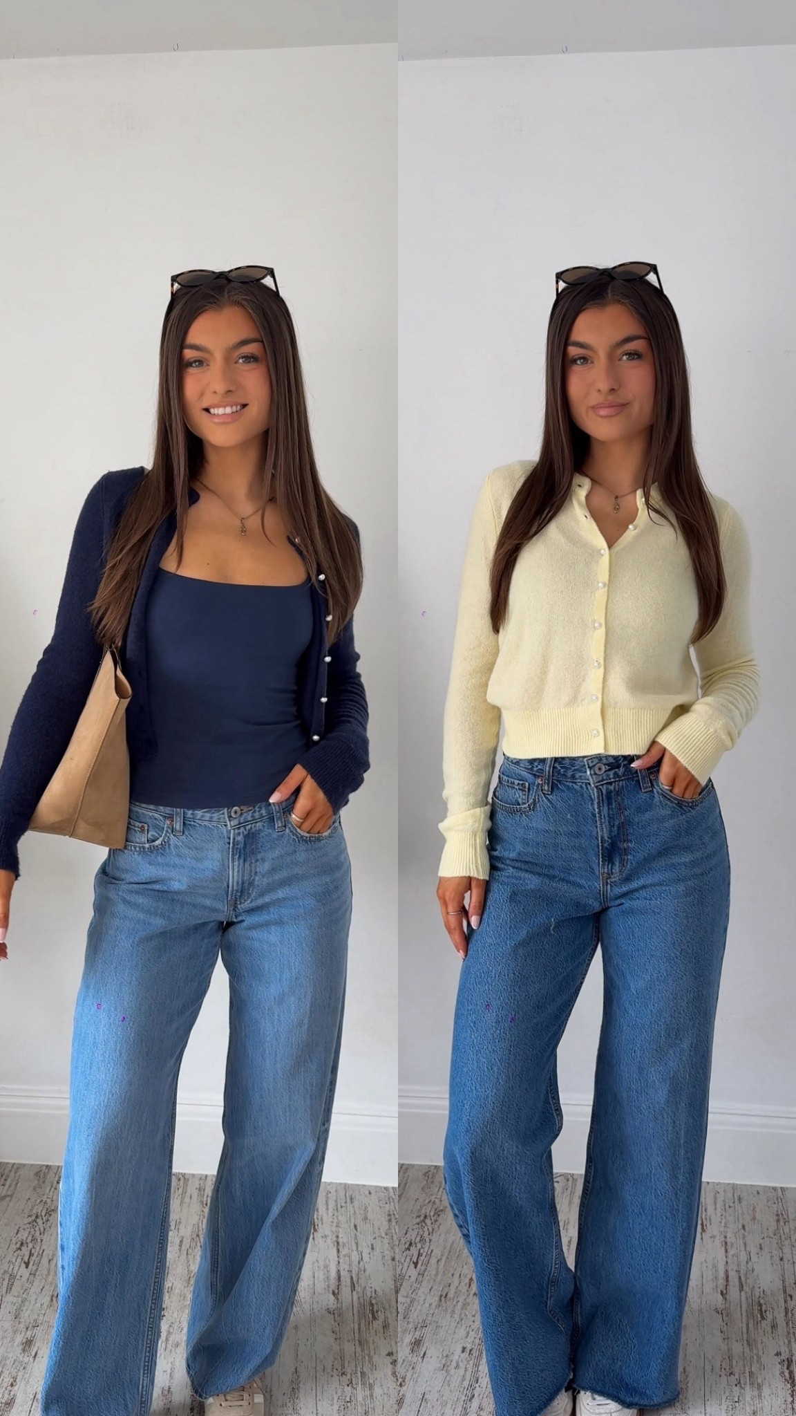 Ad. Styling the dreamiest @abercrombie denim for Spring! How gorgeous are these styles - the first two pairs of denim jeans are going to be such a staple for me this season!! I LOVE the hem details - and the new Ecru trouser jeans have the nicest tailored fit & give that perfect smart/casual feel that’s so easy to style up or down! How cute are the little matching cami & cardi sets!? And the denim top fits like a glove! 😍 #abercrombiepartner 

#LTKspring #LTKXAbercrombieDenim #LTKstyletip 

#LTKXAbercrombieDenim #LTKspring #LTKstyletip