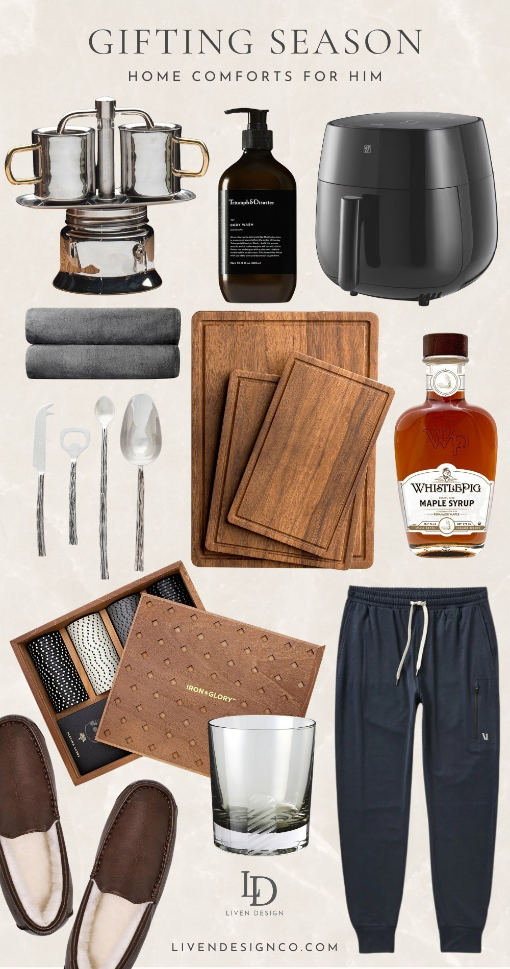 Home comforts for him. Espresso maker. Air fryer. Wood cutting boards. Bar tools. Throw blanket. Cozy gift. Slippers. Lounge pants.Gift guide for him. Gift for men. Dad. Brother. Boyfriend. Son. Grill gift. Men Gift ideas. Marble chess set. Splurge worthy. Decanter. Knive set. Watch. Sonos speaker. Record player. Barware  

#LTKGiftGuide #LTKMens #LTKFindsUnder100