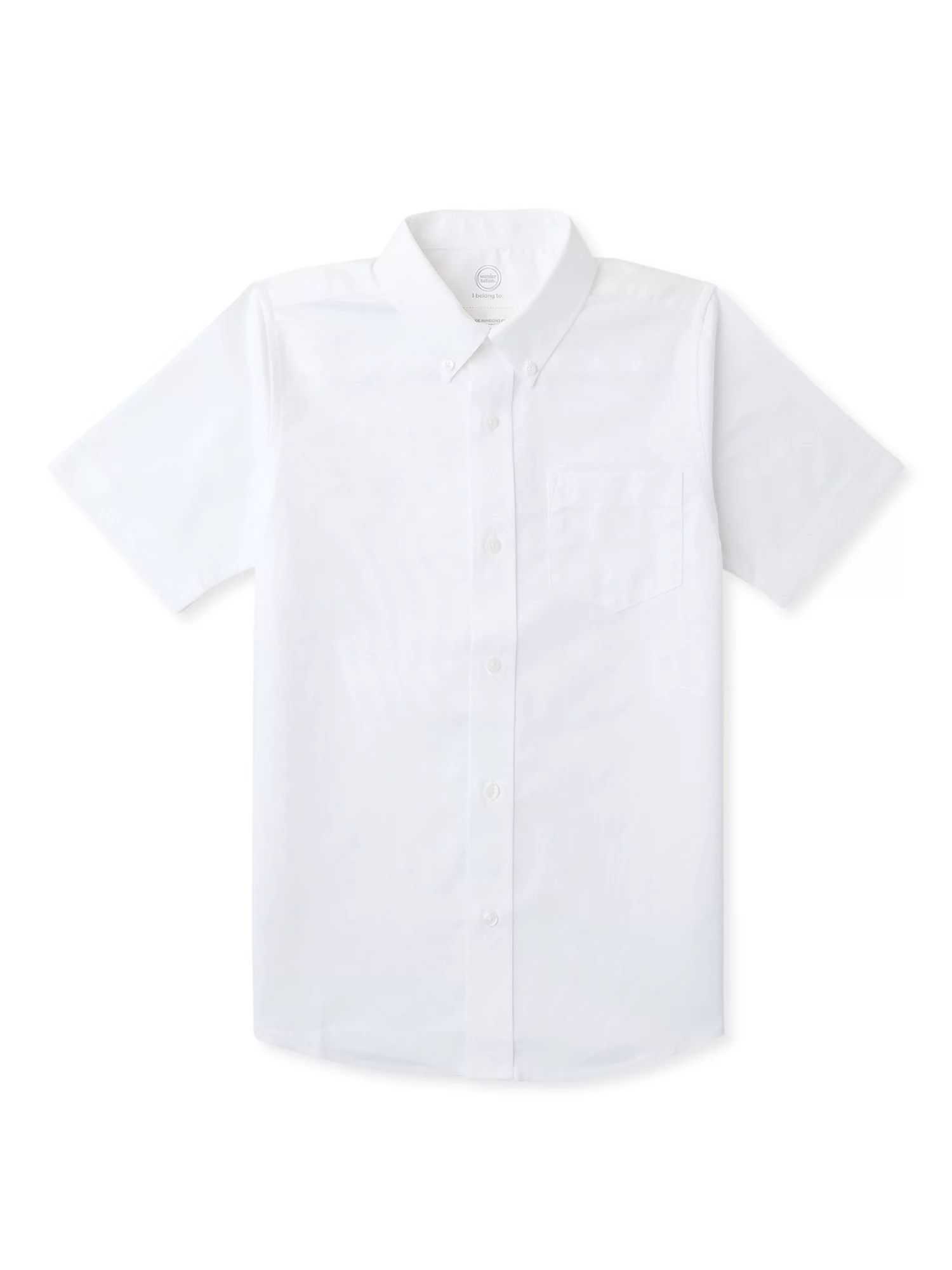 Wonder Nation Boys School Uniform Short Sleeve Button-Up Oxford Shirt, Sizes 4-18 - Walmart.com | Walmart (US)