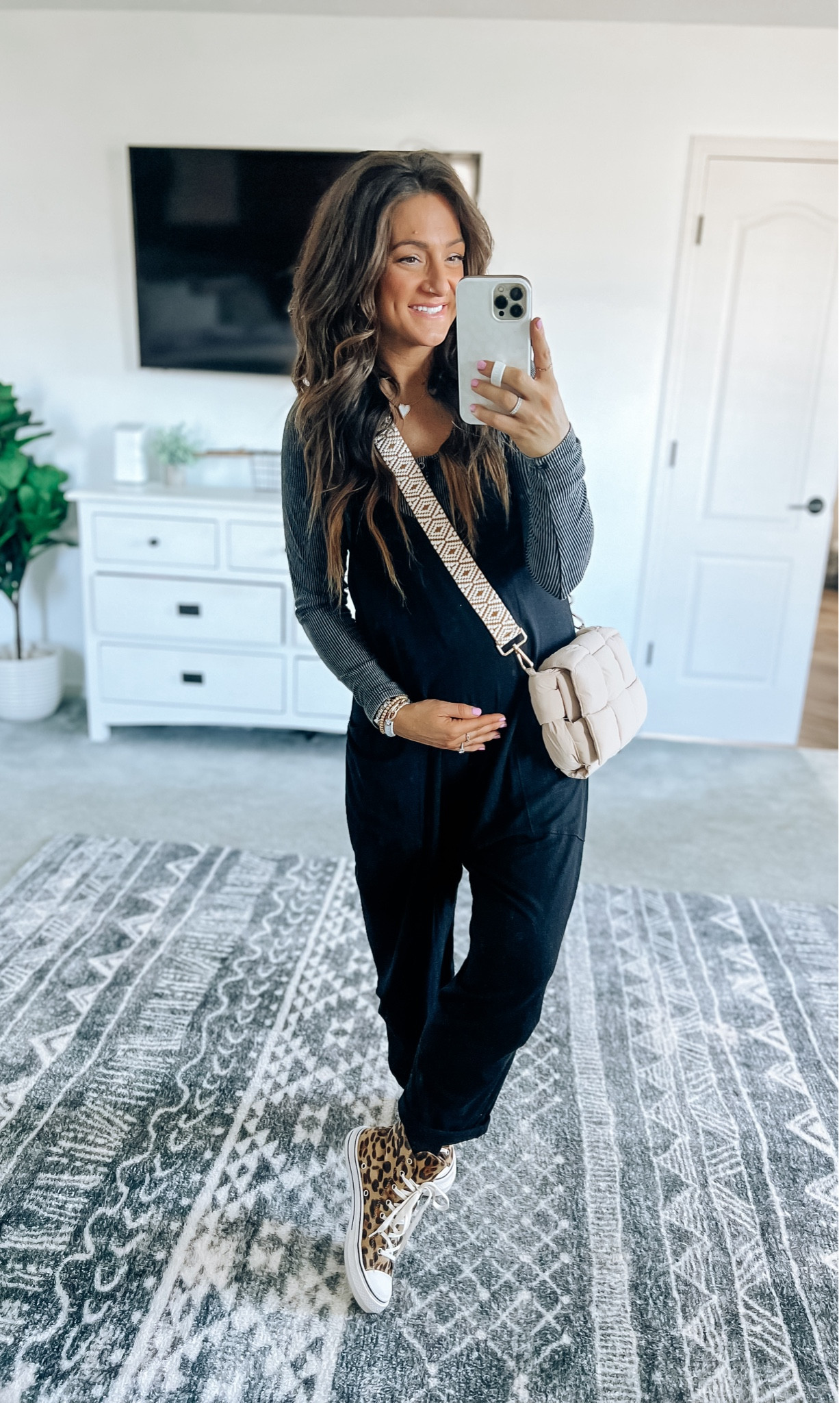 FP look a like onesie ootd! A favorite bump friendly option!! Perfectly oversized, but you could size up one for an even more relaxed fit. Shoes are old so I linked a few other options! Can’t link my exact henley bodysuit, but linked others for that as well! Use the comment box if you have any questions! 

#LTKbump #LTKfindsunder50 #LTKstyletip