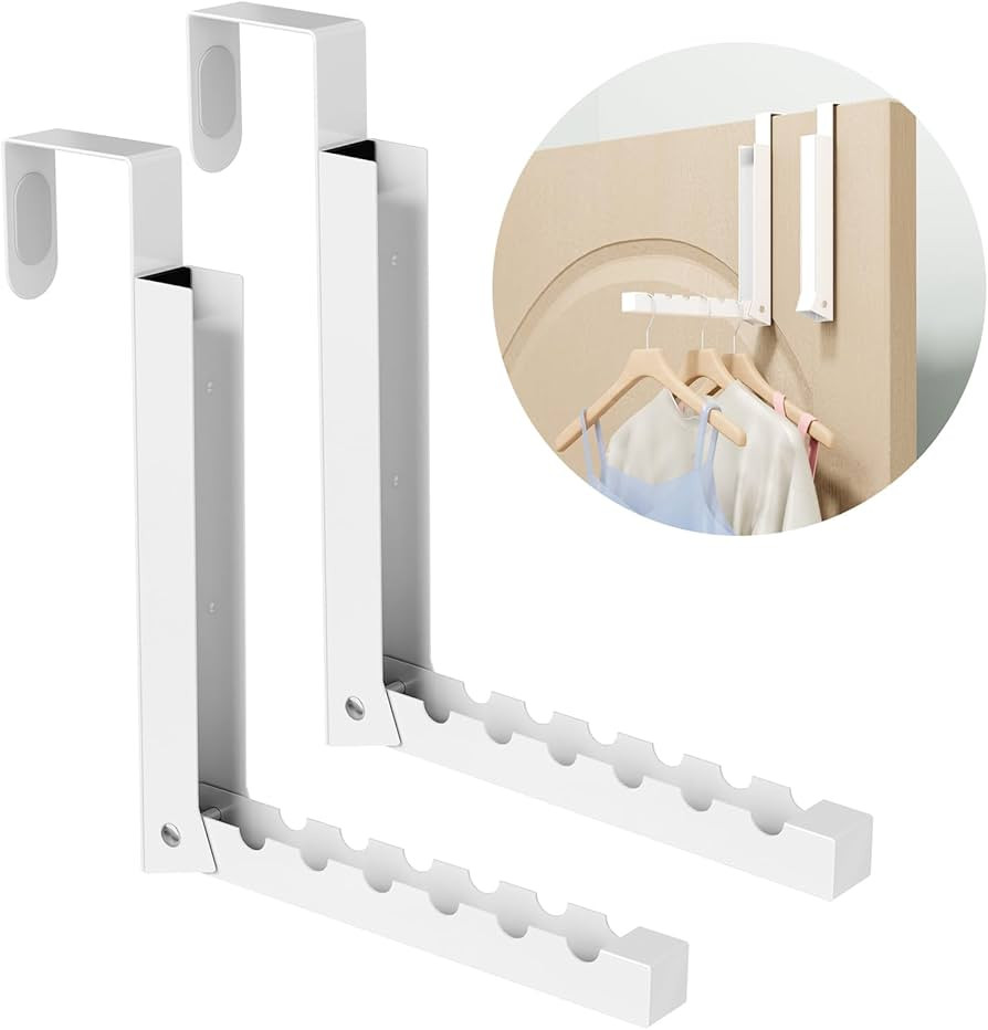 BAKON Over The Door Hanger Folding Clothes Drying Rack, Folding Hanging Coat Rack for Indoor Laun... | Amazon (US)