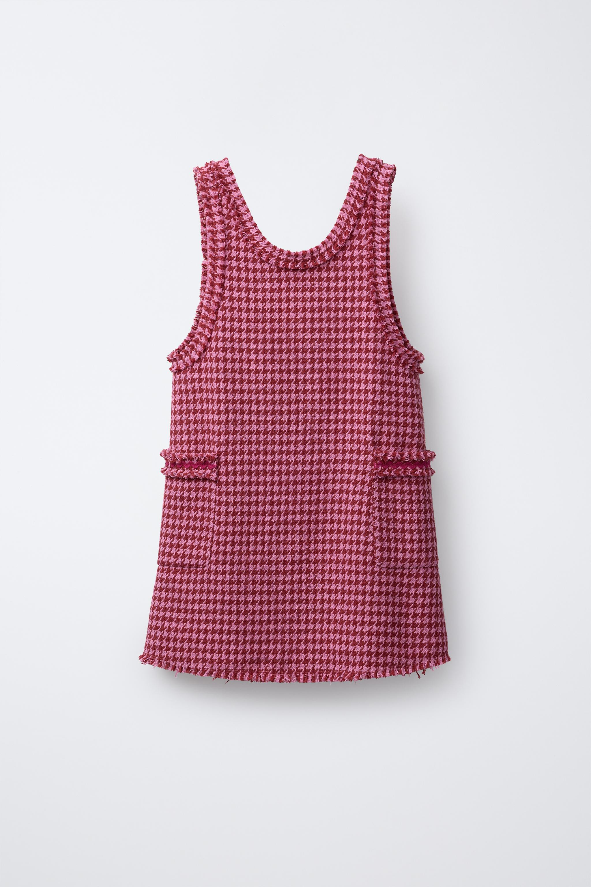 TEXTURED FRINGED PINAFORE DRESS | Zara US