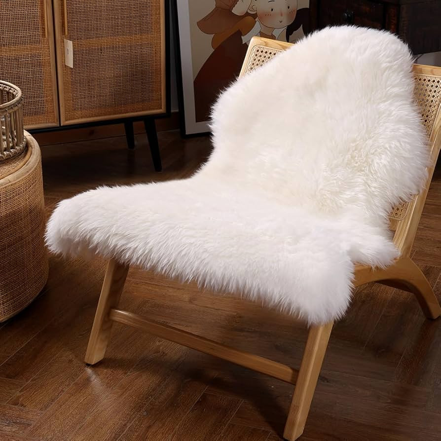 Premium Genuine Fur Sheepskin Rug Real Australia Sheepskin Natural Luxury Fluffy Lambskin Fur Are... | Amazon (US)
