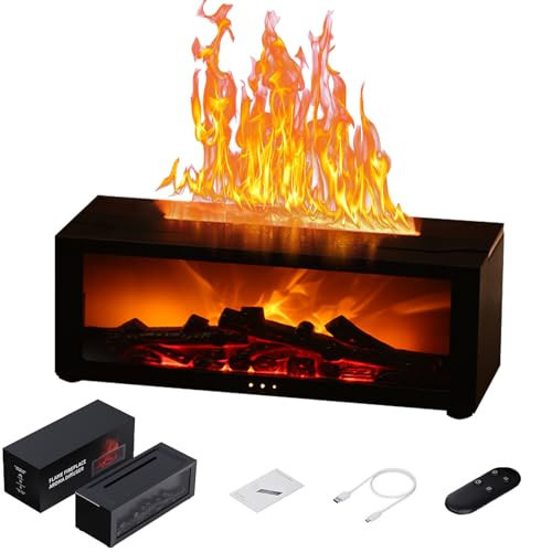 Fireplace Aroma Diffuser with Remote Control - 7 Color Changing LED Flame Essential Oil Diffuser, 1/3/5 Hour Timer, Ultrasonic Cool Mist Humidifier for Home, Office, Yoga Meditation, Spa | Amazon (US)