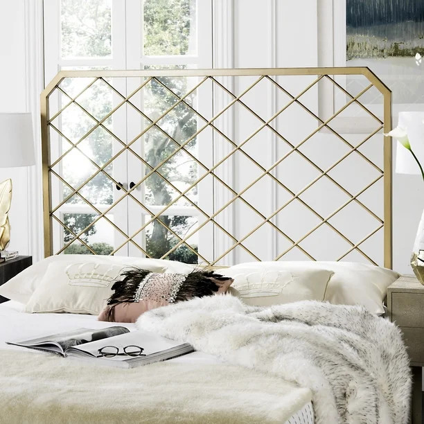 Safavieh Stitch Geometric Glam Metal Mesh Headboard - Walmart.com | Walmart (US)