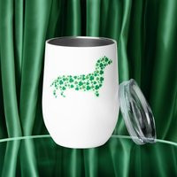 st. Patrick's Day Dachshund Wine Tumbler. Weenie Dog Dog Lover Gift | Etsy (US)