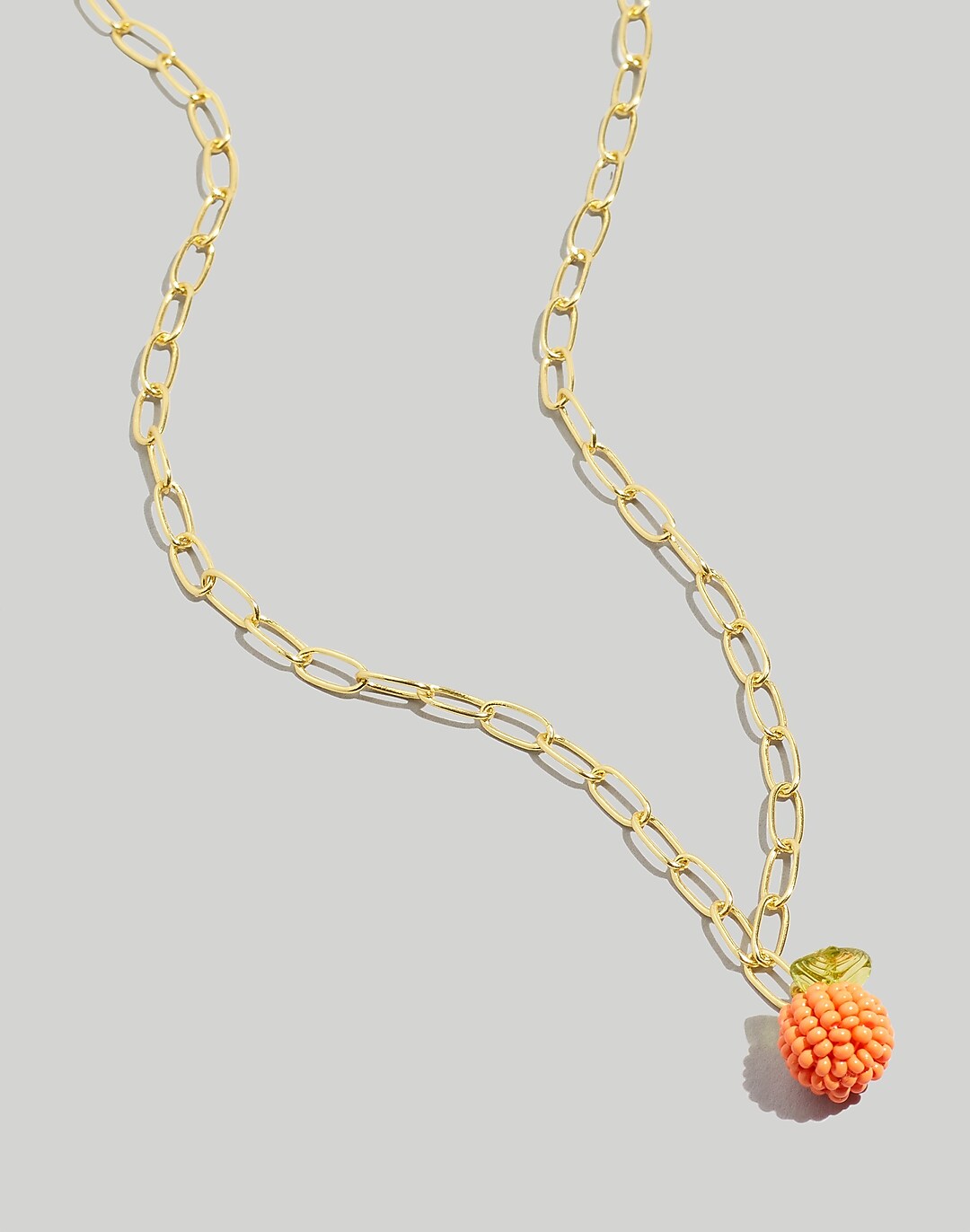 Orange Beaded Pendant Necklace | Madewell