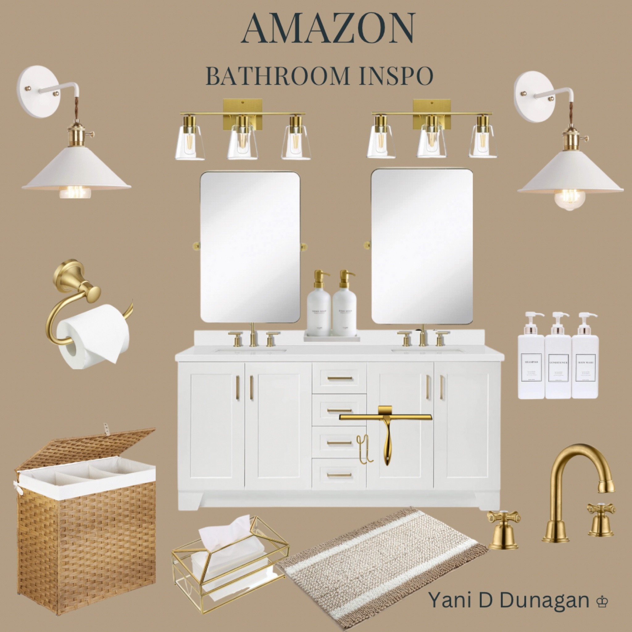 AMAZON BATHROOM INSPO
Double Vanity, Light Fixtures 
Rugs, Laundry Basket, Accessories
Bathroom Design, Home Decor
Bathroom Style


#LTKstyletip #LTKhome