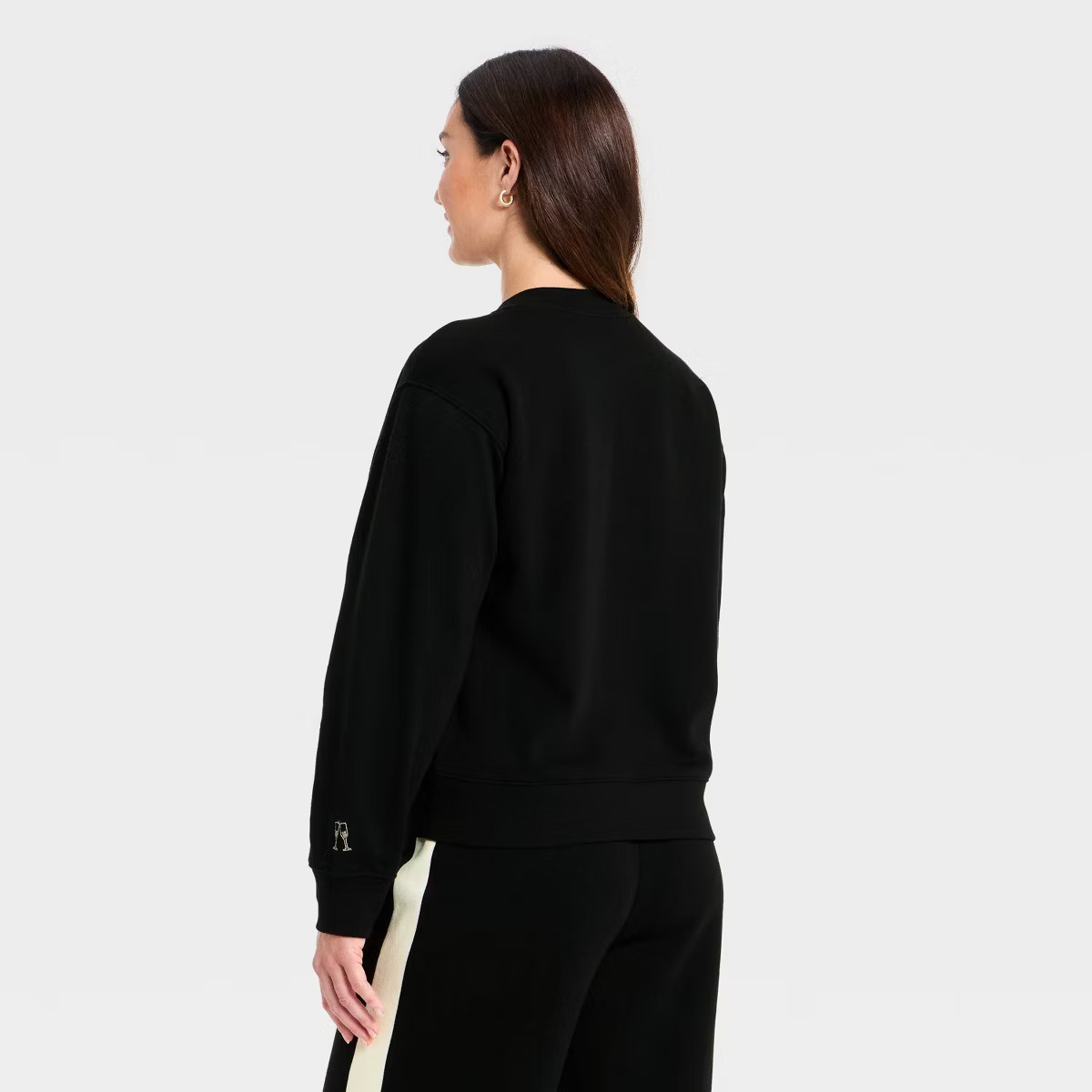 Women's Holiday Knit Embroidered Pullover Sweatshirt - Universal Thread™ Black 1X | Target