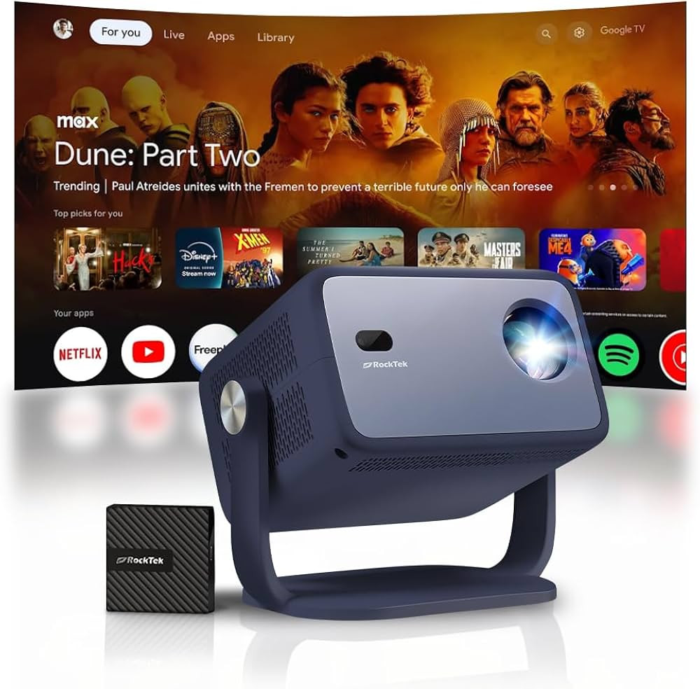 RockTek PJ400 Official Licensed Google TV Dongle Box Smart Projector 4K Supported, Native 1080P, ... | Amazon (US)