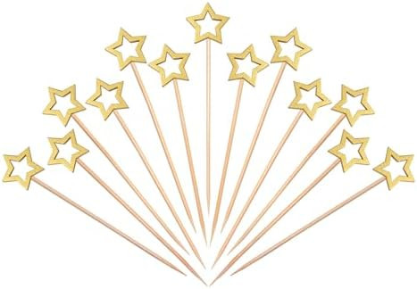 Gold Star Cocktail Picks, 5.5 Inch Long Decorative Toothpicks Skewers for Appetizers, Fruits and ... | Amazon (US)