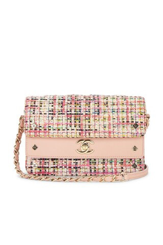 Chanel Lambskin & Tweed Classic Flap Bag in Pink | FWRD 