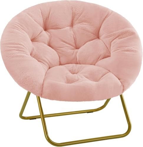 HealSmart Saucer Chair, Comfy Faux Fur Chair for Bedroom, Saucer Chairs for Adults, Teens, Round ... | Amazon (US)