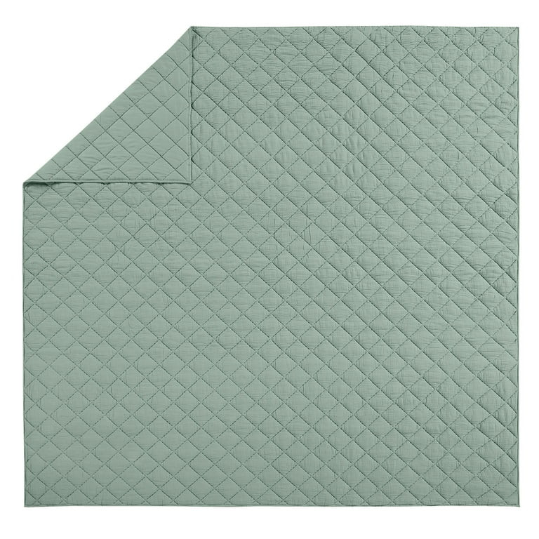 Better Homes & Gardens Sage Green Diamond Gauze Quilt, Full/Queen | Walmart (US)