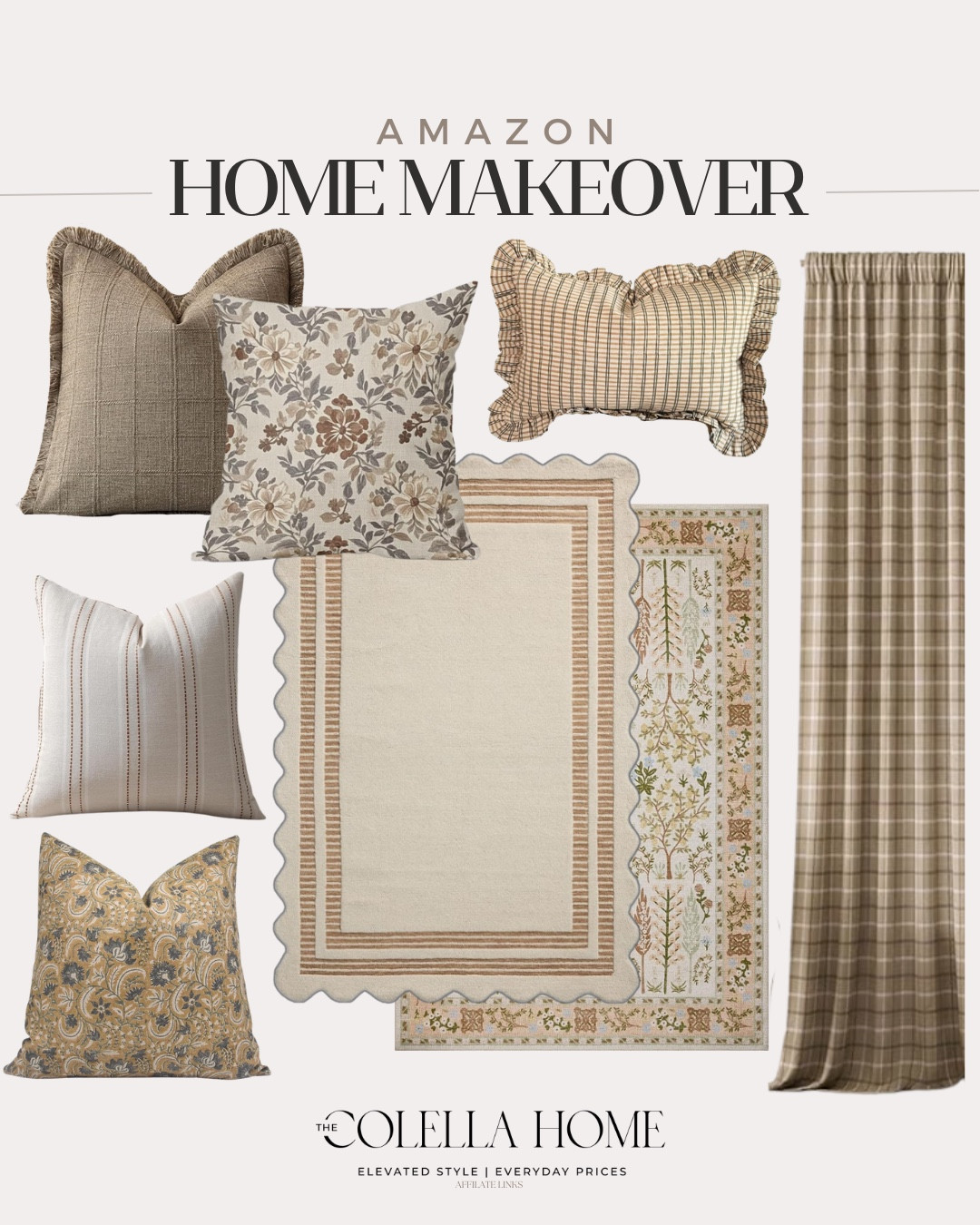 Home makeover textiles includes throw pillows curtain, area rugs, and throw pillows.

Home decor, home makeover, home refresh, looks for less

#LTKHome #LTKSaleAlert #LTKSeasonal