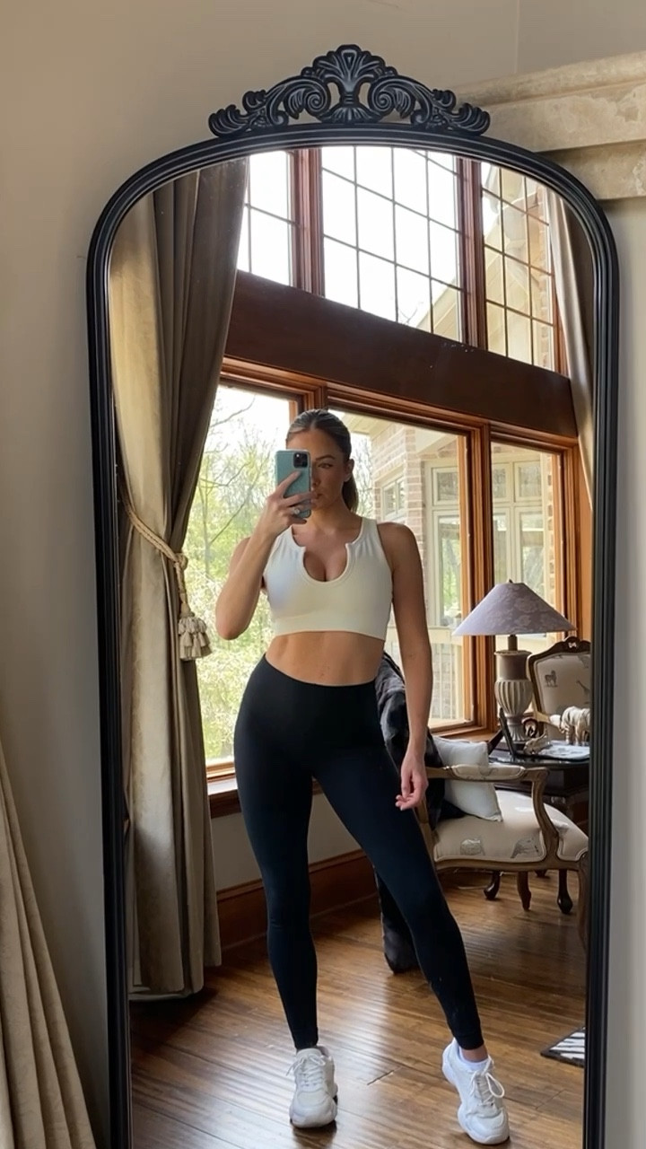 Gym fit of the day💪🏼 buttery soft leggings paired with a ribbed crop that is part of a set from Amazon. Chunky tennis shoes for a retro vibe—comfy and perfect for lifting day! Wearing a medium in the top, small in the leggings. Amazon workout wear, athleisure, fitness.

#LTKunder50 #LTKfit #LTKFind